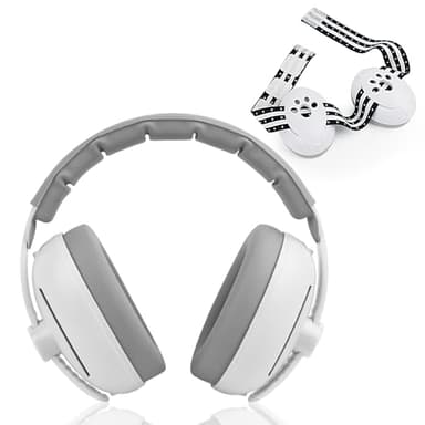 YARVPUV Cache-oreilles 2 en 1 pour Bébé, Casque Avion Bebe,Casque Anti Bruit Bebe pour Protection Contre le Bruit (0-4 ans), Réduction de Bruit de 25dB, Bandeau Réglable et Coque ABS Légère