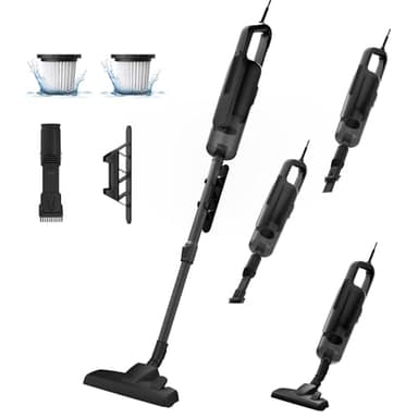 Verslife C8PRO Aspirateur Balai avec Fil 60 KPA 600W, Aspirateur Balai Filaire avec Buse sans Balai, Câble de 5M, Filtre HEPA, Tube Télescopique, adapté Aux Sols, Tapis et Rideaux