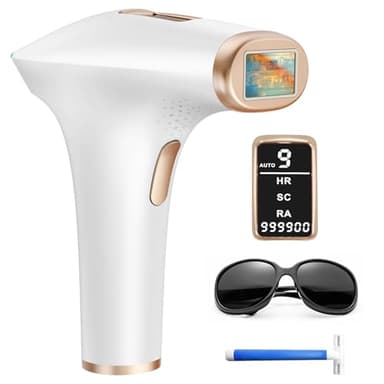TIIMAGIC Épilateur Lumière Pulsée, 9 Niveaux d'énergie IPL Épilateur Laser Définitif, 3 en 1 [HR/SC/RA] Épilation Laser Hair Removal Indolore pour Visage/Aisselles/Bikini,Femme,Homme