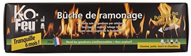 K-OFEU - Bûche de Ramonage - Tout type de conduits, tubage inox - Cheminées ouvertes ou fermées - Poêle et chaudières - Fabriqué en France - 1 Unité