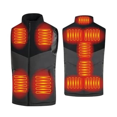 Anluomania Gilet Chauffant Homme et Femmes, Veste Chauffante Électriqu, Veste Chauffante Ultra Léger, avec 11 Zones de Chaleur 3 Températures, Chauffage rapide, pour Ski Camping, 3XL(Sans batterie)