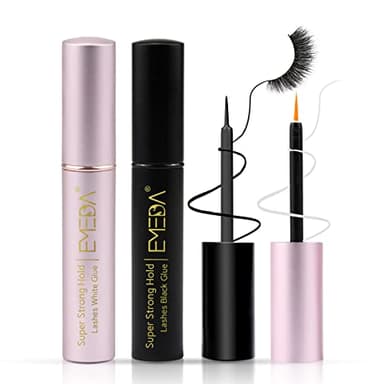 EMEDA Colle pour faux cils super forte tenir clair colle noire Professional Latex Free Eyelash Glue Waterproof Lash Glue Best Black White Strip Eyelash Adhesive