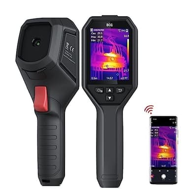 HIKMICRO Caméra thermique B01, SuperIR résolution 320 x 240, taux de rafraîchissement 25Hz, WiFi, résolution IR 256 x 192, caméra thermique, écran LCD 3,2", 49 152 pixels, caméra infrarouge portable
