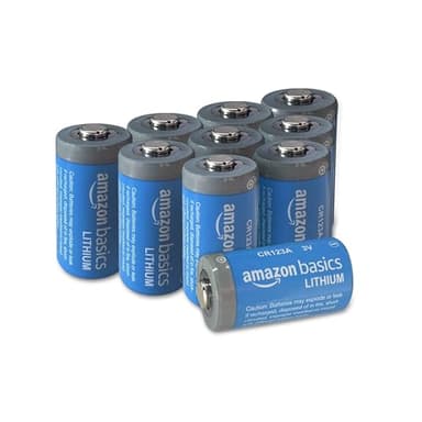 Amazon Basics Lot de 10 piles au lithium CR123A 3 V, durée de conservation de 10 ans