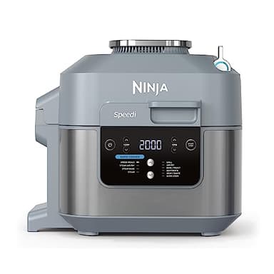 Ninja Speedi 10-en-1 Cuiseur rapide, Air Fryer, Friteuse à air et Multicuiseur, 5.7L, Repas pour 4 en 15 minutes, Vapeur, Gril, Cuire au four, Rôtir, Saisir, Mijoter et plus, Gris Sel de Mer, ON400EU