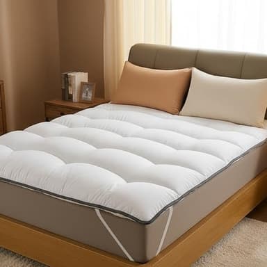 CATAVANA - Surmatelas Nuage 140x190 cm - Microfibre Hypoallergénique - Respirant et Anti-Acariens - Parfait pour Matelas Double, Clic-Clac et Convertible.