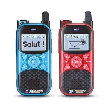 VTech - Kidi Talkie Explorer Bleu et Rouge, Talkies-Walkies Enfants avec Lampe Torche, Communication Cryptée Sécurisée, Portée de 200 Mètres, Cadeau Enfant Dès 4 Ans - Contenu en Français