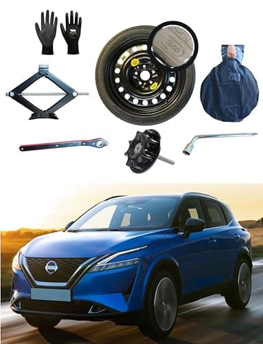 Kit Roue de secours 17" compatible avec Nissan Qashqai (2014>) avec Cric, Clé, Vis, Gants et Sac 125/80R17