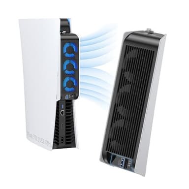 Accessoires de refroidissement pour PS5, KIWIHOME Ventilateur de refroidissement ps5 avec LED, vitesse automatique, hubs USB3.0