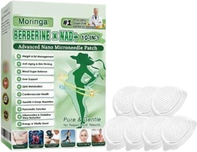 Healrize Moringa Patchs minceur 10 en 1, Healrize Moringa 10 en 1 Advanced Nano Microneedle, ingrédients naturels, patchs amincissants pour homme et femme (1 boîte)