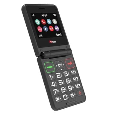 TTfone TT660 Téléphone Portable à clapet pour Les Personnes âgées - Design Pliable, Gros Boutons, Assistance en Cas d'urgence, Longue autonomie de Batterie (avec câble USB)