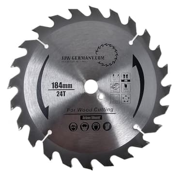 jjw-germany HW/HM Lame de scie circulaire 184 x 16 avec 24 dents alternèe pour Black&Decker Bosch Dewalt Skil et autre