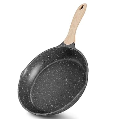 JEETEE Poêle À Frire 28 cm, Poele Induction Avec Revêtement En Granit Suisse, Poêle À Frire Antiadhésive Avec Poignée Résistante À La Chaleur, Convient Pour Toutes Les Cuisinières, Sans Pfoa, Gris