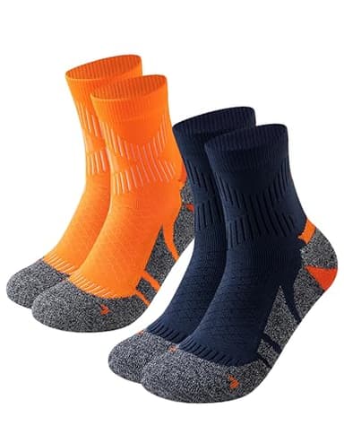 Chaussettes de Course, Anti-Ampoules, Technologie Séchage Rapide, Chaussettes running pour hommes et femmes, Running socks (FR/ES, Numérique, 42, 46, Taille normale, Taille normale, 2, orange et bleu)