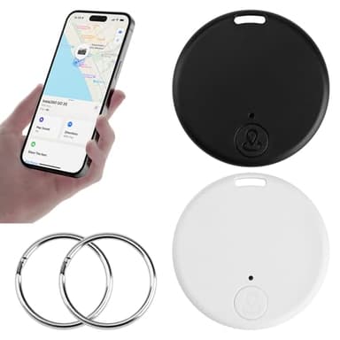 2Pcs Traceur GPS Bluetooth 5.2 Localisateur D’Objets Mini Traceur GPS Compatible iOS Android Via App Multi-Objets pour Portefeuille Animaux Valise 15m Batterie Remplaçable Signal Sonore Mode PerduLoc