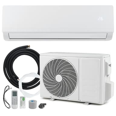 GOPLUS Climatiseur Reversible 9000 BTU 2,6 KW avec Fonction Chauffage et Refroidissement, WIFI Classe A++/A+ R32, Climatiseur Split Mural Silencieux 7 Mode, 8 Vitesse avec Pompe à Chaleur, Écran LED