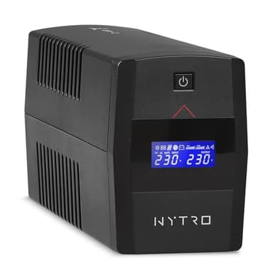 EPYC NYTRO – Onduleur Sinusoïdal Pur, Puissance 800VA/480Watt, UPS pour PC de Jeu, Mac et Consoles, 2 Prises Schuko, Écran LCD, UPS Line Interactive