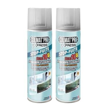 Lot de 2 Colmat’Pro Express 300 ml – Stop-Fuite, Etanchéifie, Colmate et Protège votre intérieur et extérieur – Fabriqué en France (INCOLORE)