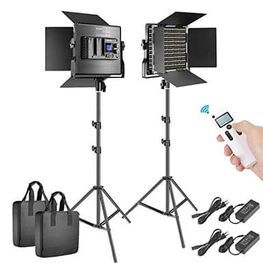 NEEWER 660 LED, Panneau 2,4G -Lumière Vidéo dernière génération, 2 Kits d'éclairage LED 2, Lampe Bicolore Réglable avec Écran LCD, Déclencheur 2,4G et Pied pour Photographie Portrait, de Produits