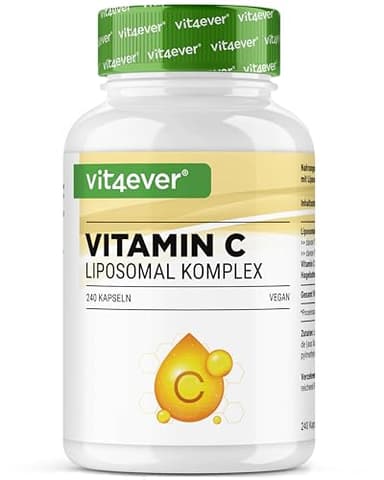 Vitamine C liposomale - 240 gélules végétaliennes - Premium : hautement dosé avec 1000mg de vitamine pure par jour - biodisponibilité particulièrement élevée
