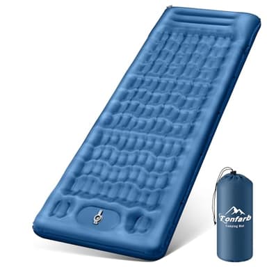Tonfarb Matelas de Camping avec Pompe à Pied, 12cm Épaisseur Matelas Gonflables de Camping, Matelas Autogonflant avec Oreiller pour Camping, Voyage, Plage