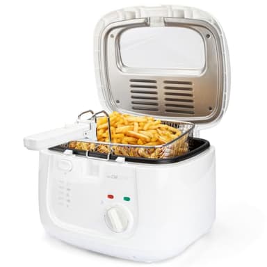 Clatronic® Friteuse avec huile | 2,5 litres huile/graisse | Filtre anti-odeur | avec grand panier à friture | Thermostat réglable en continu | avec réservoir d'huile antiadhésif | FR 3771