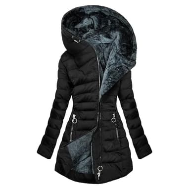 AMhomely Manteaux d'hiver longs pour femmes Doudounes épaisses Imperméables Doublure polaire Chauds Thermiques Doudounes longues Parka Vêtements d'extérieur Pardessus, 3XL