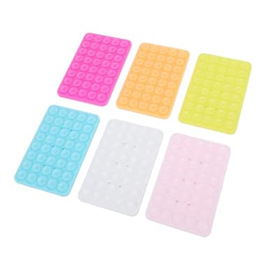 HEEPDD Support de Coque de Téléphone à Ventouse, Paquet de 6 avec 40 Ventouses Puissantes, Couleur Fluorescente, Double Face, Silicone, Universel pour Les Téléphones, Fenêtre de Douche Miroir
