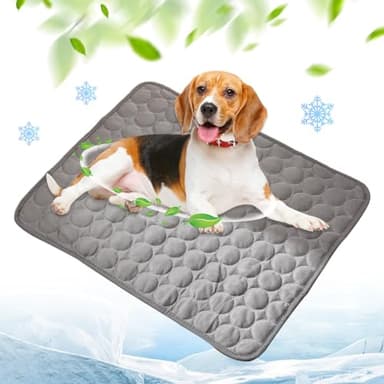 Générique Tapis Rafraîchissant pour Chien, Portable Tapis Rafraichissant Chat Multi-Taille Tapis de Refroidissement en Soie Glacée pour Animaux en Été (Gris Fon, XXL)