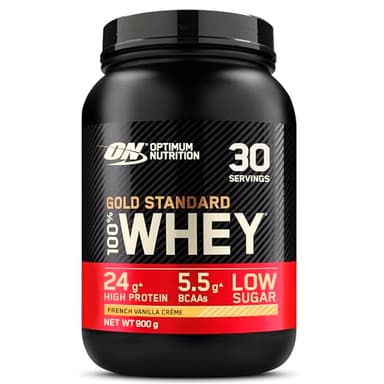 Optimum Nutrition Gold Standard 100% Whey, Protéine en Poudre, Goût Crème à la Vanille Française, 900g, 30 Doses