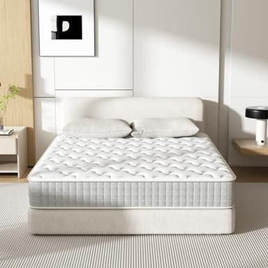 DEWINNER Matelas 140x190 cm- Épaisseur 20cm -Matelas à Ressorts ensachés et à mémoire de Forme, Matelas 7 Zones Ergonomique-Soutien Tonique & indépendance de Couchage