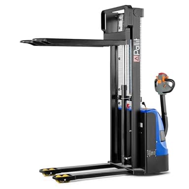 Pallit Transpalette électrique BUDGET-XS | 1600 mm de hauteur de levage | 1200 kg de capacité de charge | 2 batteries plomb-gel incluses | Gerbeur électrique