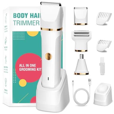 Rasoir Electrique Femme, 3 en 1 Tondeuse Femme Intime, Wet&Dry Tondeuse Bikini Femme pour Visage, Bras, Jambes, Aisselles, IPX7 Étanche Rasoir Femme Electrique, USB Rechargeable Tondeuse Maillot Femme