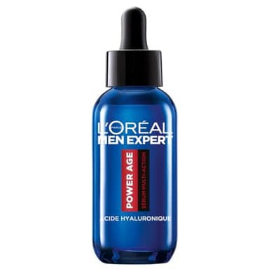 L'Oréal Men Expert - Sérum Visage Multi-Action Hydratant & Anti-Âge pour Homme - À l'Acide Hyaluronique - Pour Tous Types de Peaux - Power Age - 30 ml