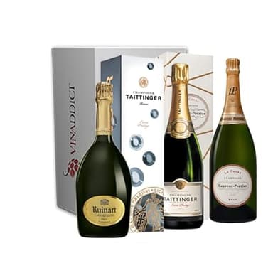 Coffret Champagne Prestige Vinaddict - Ruinart, Taittinger, Laurent Perrier - 3x75cl