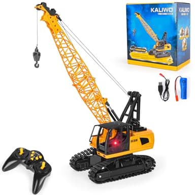 Charmofun Grue Telecommandée, Gruejouet Enfant à 12 Canaux, Jouet Grue avec Lumières et Sons Réalistes, Noël Fête des Enfants Cadeaux d'anniversaire pour Enfants