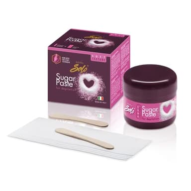 Italwax Solo Sugar paste Wax Kit Soft 180g - Kit d'épilation pâte à Sucre - Ingrédients 100% naturels - Consistance Douce - Pour tout le corps