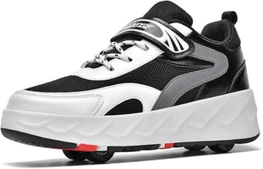 Chaussures de patin à roulettes chaussures de sport pour hommes et femmes, chaussures de patin à roulettes pour enfants double rangée Quad trainer Outdoor Sport skate Travel Roller shoes,Black-42 EU