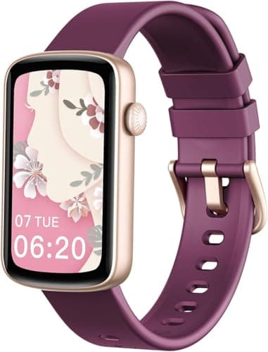 Shang Wing Montre Connectée Femme Montre Sport Bracelet Connecté Podometre Cardiofrequencemetre Oxymetre Trackers d'Activité Smartwatch Etanche IP68 pour Android iOS Notification SMS/Appel Violet