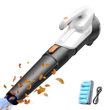 Litheli Souffleur de Feuilles sans Fil 20V, Souffleur à Batterie avec Batterie 2,0 Ah, Vitesse de l'Air de 150 km/h, Débit d'air de 604 m³/h, 17000 RPM, Leaf Blower pour Cour, Pelouse, Jardin
