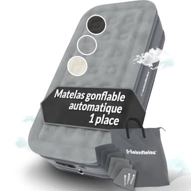 Heimfleiss® Matelas Gonflable Autogonflant 100x200 cm | Lit Gonflable Premium 1 Personne | Matelas avec Pompe Électrique pour Camping et Invités