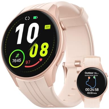Parsonver Montre Connectée avec GPS Intégré pour Running, Smartwatch avec Appels Bluetooth, 100+ Sportifs, Fréquence Cardiaque, Sommeil, IP68 Étanche, Montre Sport pour Android/iOS (Or Rose, 43 mm)