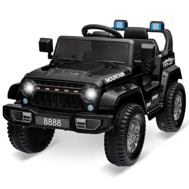 Quad électrique Enfant 2 Places 12v avec Télécommande Parentale,Quad Voiture électrique avec Bluetooth et Phares LED,3 Vitesses Réglables,Véhicule Tout-Terrain pour Enfants 3-8 Ans(Noir)