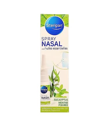 Steripan - Spray Nasal Décongestionnant - Aux Huiles Essentielles - Eucalyptus et Menthe Poivrée - 20ml