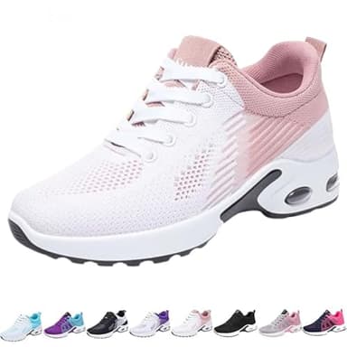 Baskets orthopédiques pour Femmes, Chaussures de Marche avec Soutien de la voûte Plantaire, Chaussures décontractées en Maille Respirante avec Coussin d'air (Pinks,39)
