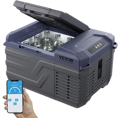 VEVOR Réfrigérateur Portable à Compression 9 L, Mini Frigo de Voiture 12/24 V CC et 100-240 V CA, Glacière à Zone Unique, -20 °C à 20 °C Température Réglable, pour Camion Bateau Maison Camping