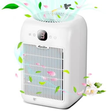 Aircillin Purificateur d'air avec Aromathérapie, CADR 180m³/h, Entrée d'air Double Face Air Purifier H13 HEPA capturer 99,97% De Fumée Pollen Poussière Jusqu'à 0,1 Micromètre, avec Minuteur, 25dB