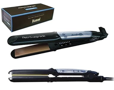 Retro Upgrade Piastra per capelli VAPORE professionale Steam Power rup133kerarg, colore nero - Piastre in ceramica tormalina ionica con calore INFRAROSSO - Cheratina e Argan