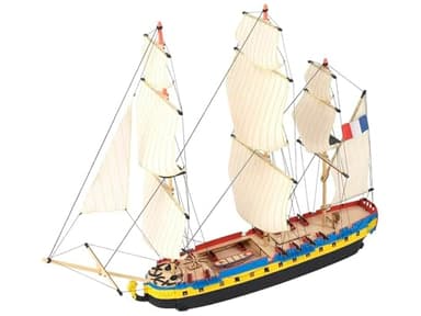 Artesanía Latina - Maquette de Bateau en Bois – Easy Kit Frégate Française Hermione La Fayette - Modèle 17000, Échelle 1:160 - Modèles Réduits à Assembler - Niveau Débutant
