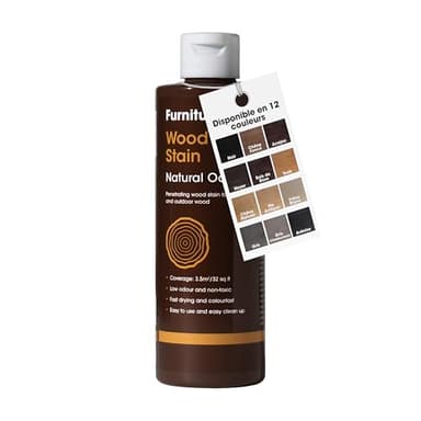 Furniture Clinic Teinture – Rapide, Efficace pour le Bois Intérieur et Extérieur (250 ml, chêne naturel)